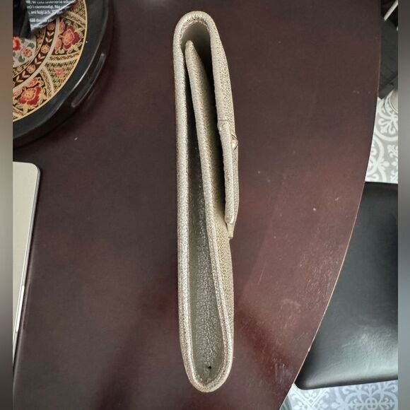 Jimmy Choo Reese Silver Metallic Clutch - Picture 6 of 8